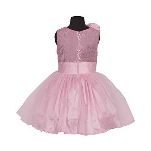 Image of SOFYANA Baby Girl's Satin Pink Baby Frock Size : 1-2yrs