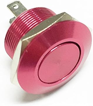 MSW-1201 12mm Flat Stainless Steel Push Button (Red)