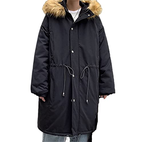 Parka à capuche homme veste d'hiver noire longue en duvet Haitpant
