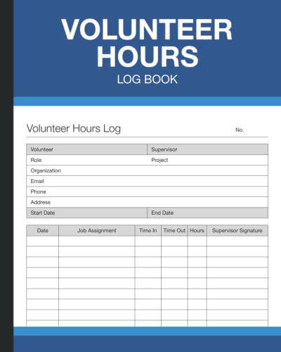 Volunteer Hours Log Book: Organizer for Community...