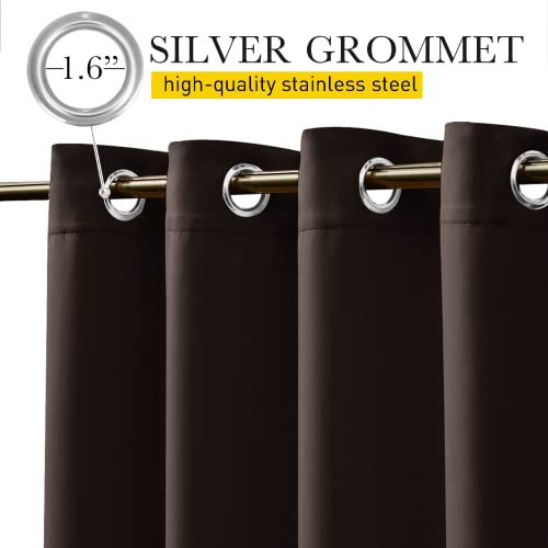 NICETOWN 2 Panels Outdoor Curtains Waterproof Fixed Bottom W52xL95 Brown by NICETOWN - Used condition - Image 2