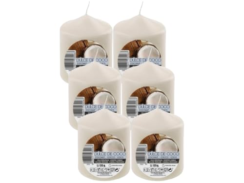 Panda Home Vela Taco Perfumada Antitabaco, 46 Horas de Duración, Velas Aromáticas Antitabaco 140g – -7X5.7CM-6 Unidades-Dulce de Coco