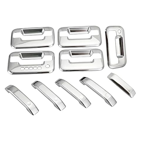 Car Door Handle Cover Trim for Ford F-150 2004-2014 Car Styling Accessories Exterior Door Handle Chrome ABS Door Handle Protector 10pcs (with Smart Keyholes) Cover