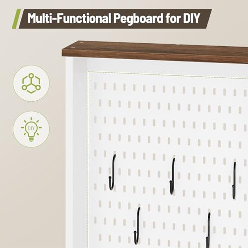 Hall-Tree-with-2-Flip-Down-Shoe-Cabinet-for-Entryway-Coat-Rack-with-Shoe-Bench-Open-Shelves-Pegboard-and-Coat-Hooks-for-Living-Room-Cloakroo-Bedroom-White-and-Walnut