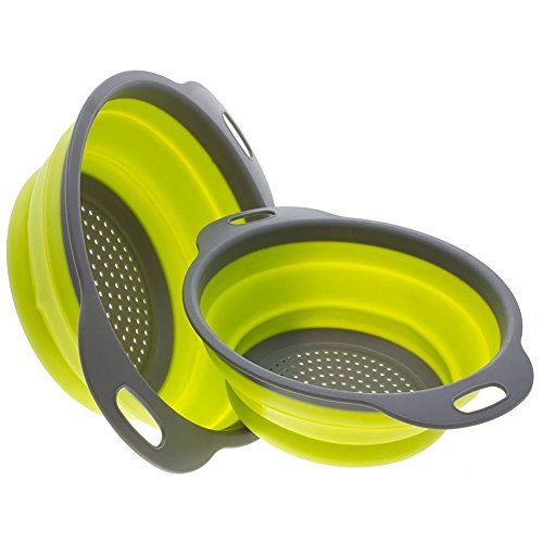 Swify 2 pezzi Scolapasta pieghevole in Silicone