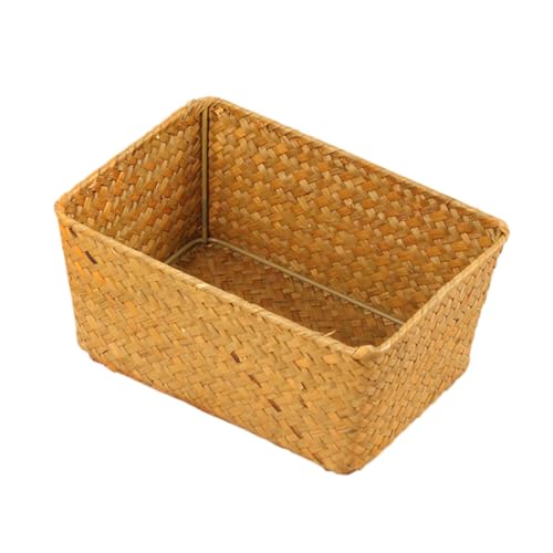 HOOTNEE Rattan Woven Storage Basket Lightweight Portable Multi Function Tea Cake Storage Box for Home Handmade Natural Design for Snacks Dried Fruits and Tea Accessories