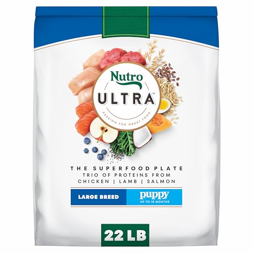 Nutro Ultra Dog Food, Dry Large Breed Puppy Food, Chicken, Lamb and Salmon Protein Trio, 22 lb. Bag