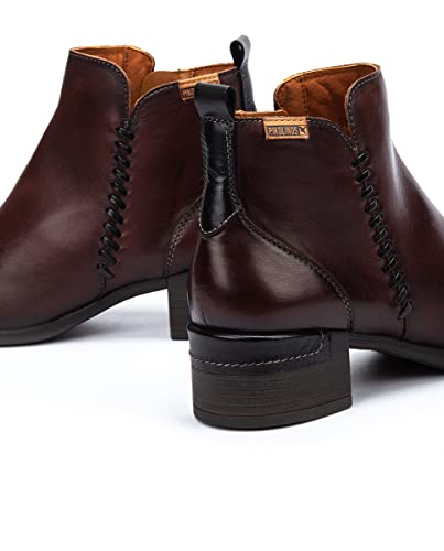 Image of PIKOLINOS Malaga Women's Heeled Ankle Boots | Leather | Zipper Closure | Mid Heel | Size UK 2-8