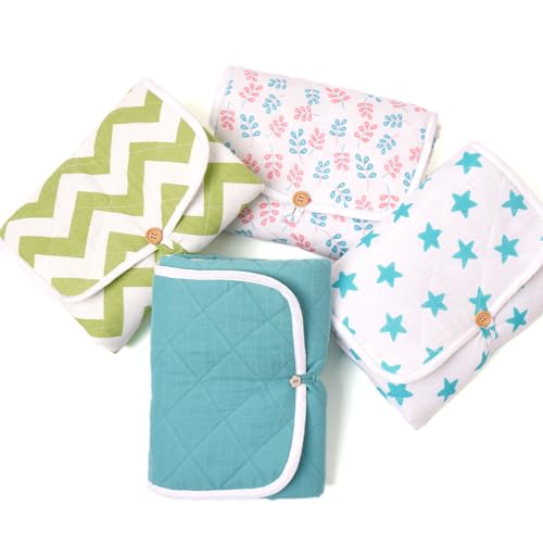 Image of Tidy Sleep Portable Diaper Changing Mat /Pad for Newborns & Infants Baby 0-24 Months Light Weight, Portable, Water Proof (Blue Star)