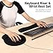 Memory Foam Wrist Rest & Acrylic Keyboard Stand Set, 3 Pcs, Non-Slip Elevated Riser and Ergonomic Wrist Support Combo