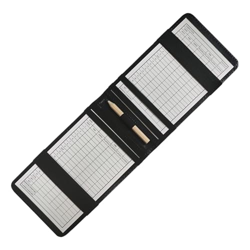 Portatarjetas de golf | de piel sintética plegable con cuaderno de recorrido - Bloc de notas para tarjetas de golf - para práctica de entrenamiento, club deportivo, competición simulación