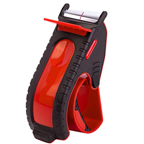 Tendo Premium Tape Dispenser, Tape Gun for Packing Boxes, Parcel Packing Tape Dispenser, Ergonomic Tape Dispenser for 2" Packing Tapes, Light Tape Gun for Packing Boxes - RED