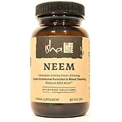 ISHA Organic Neem Supplement — Natural Ayurvedic Herbal Cleanser and Purifier: Boosts Immunity - 90 Vegetarian Capsules, 900 mg Each