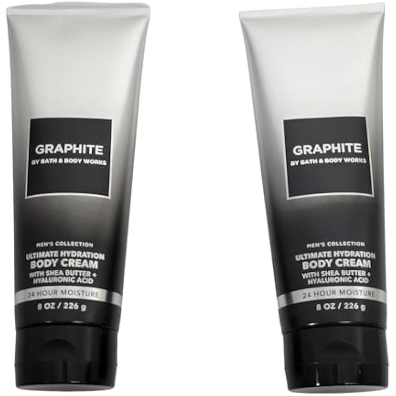 Bath and Body Works 2 Pack Graphite Ultra Shea Body Cream 8 Oz.