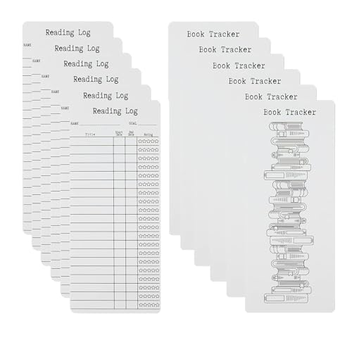 Beautifultracy 6 Pcs Book Tracker Bookmark Reading Log Bookmark Reading