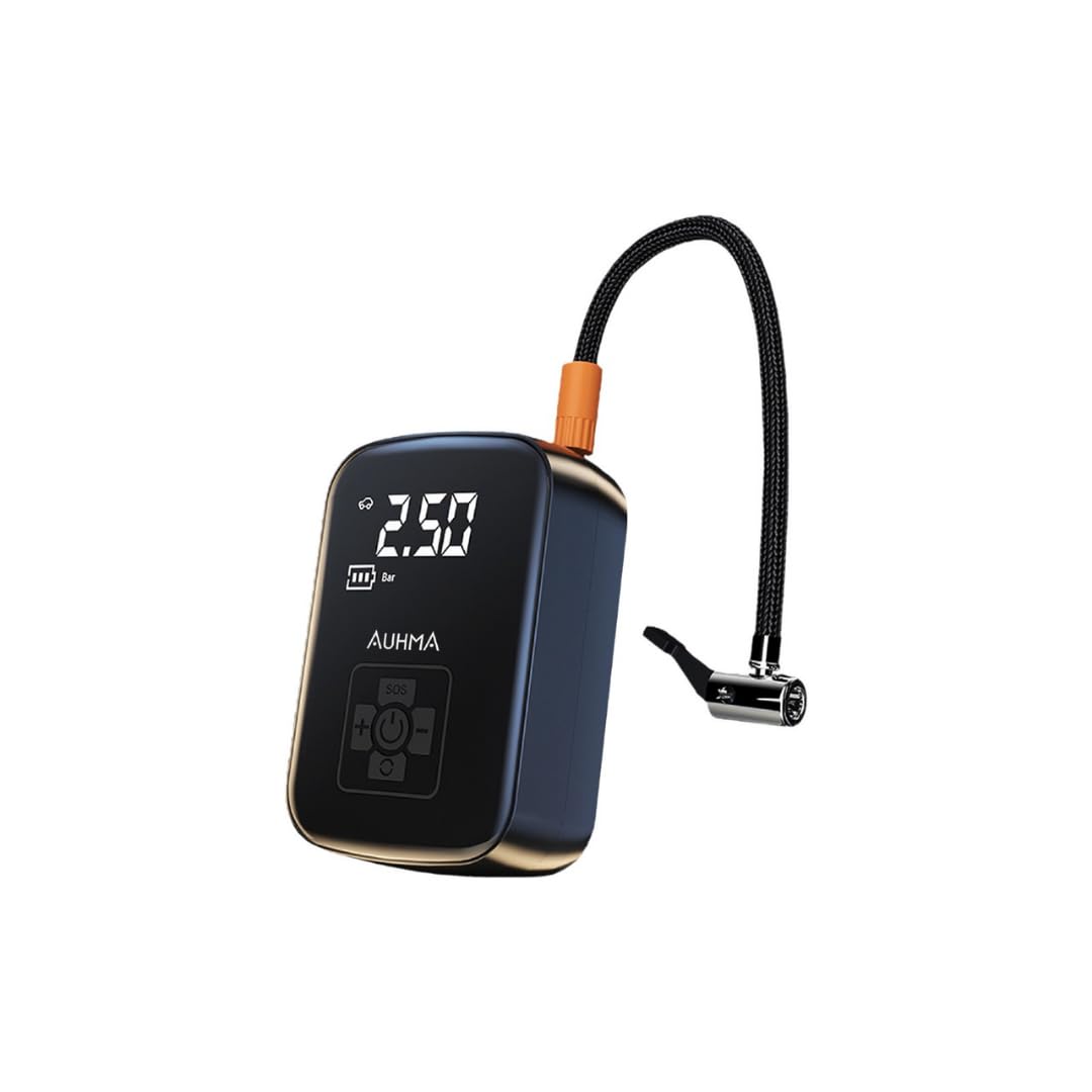 Hava Kompresörü, 150 PSI Dijital Göstergeli Oto Kompresör, Araba, Motosiklet, Bisiklet ve Top İçin, Taşınabilir Şarjlı Kullanım, Fener Işığı, 4000 Mah Batarya, 3 Farklı Başlık (PSI,KPA,BAR,KG/CM²)