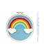 Produktbild Exceart DIY Punch Stickerei Werkzeuge 20 cm Runde Stickerei Basis Tuch Schere Wollfaden Zubehör 1 Satz (Kleine Regenbogen)