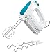 Bosch Handrührgerät, 2 Rührbesen, 2 Knethaken, Edelstahl, spülmaschinenfest, 4 Stufen, leicht, leise, 375 W, weiß/blau, CleverMixx MFQ2210D