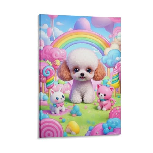 Tableau Caniche Murale Peinture Toile Pour Sublimer Votre Couloir Salon