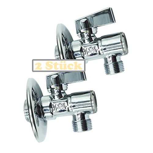 2 Set Eckventil Regulierventil Wandanschluss für Waschmaschine Rosette Abgang 3/8 Zoll Cover