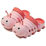 Kids Cute Caterpillar Clogs Garden Shoes Boys Girls Non-Slip Soft EVA Slides Slippers Indoor Outdoor Waterproof Children Water Shower Beach Pool Sandals (Pink, little_kid, numeric_10_point_5, numeric_range, us_footwear_size_system, numeric_11, medium)