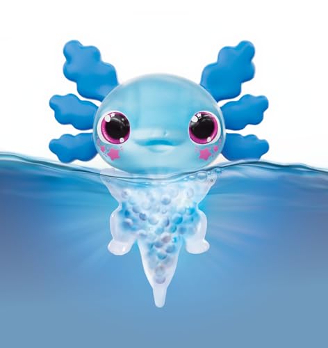 Animagic Let’s Glo Axolotl – Blau, Elektronisches & Leuchtendes Haustier Kinder ab 4 Jahren, Sensorisches Spiel & Taktile Erfahrung, Dehnbarer Körper, Kuscheltier DASS Schwimmt & Leuchtet im Wasser