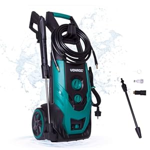 VONROC Hochdruckreiniger 170bar - Fassadenreiniger für mittelschwere Reinigungsarbeiten [2200W] - Durchfluss [450 l/h] Reinigungstank, Aluminium Pumpe - inkl. Zubehör Kit