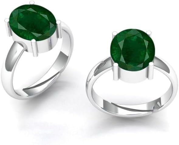 8.00 Carat Natural Emerald Gemstone 925 Sterling Silver Adjustable Ring For Women And Men - Image 5