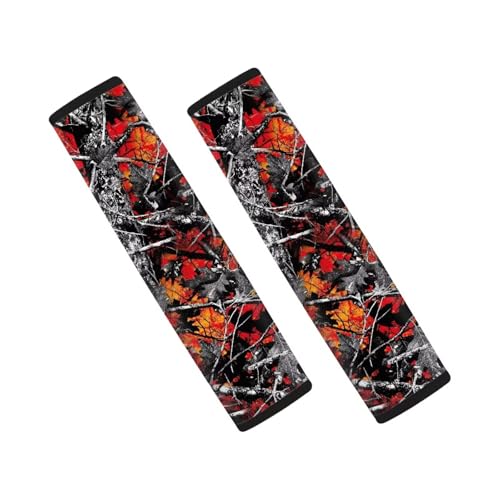 Image of AFPANQZ Auto Seat Belt Covers Cute for Adults Children 2 Pack Safety Seatbelt Pad Cushion Kit Branch Leaf Universal Daiper Bag Backpack Shoulder Straps Pads Comfortable
