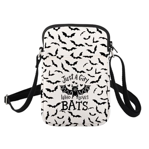 Bat Crossbody Purses for Women Bat Lover Inspired Gift Just A Her Who Loves Bats Cell Phone Purse with Adjustable Strap