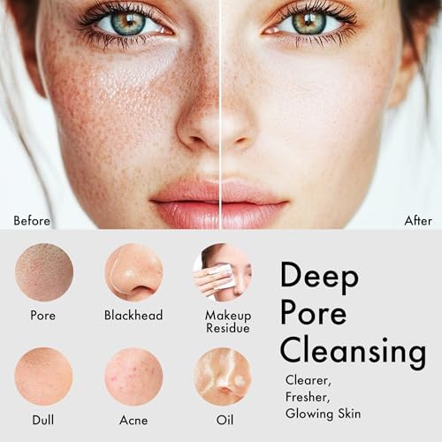 NågraCoola Electric Facial Cleansing Brush – Rechargeable Waterproof Face Scrubber for Women & Men, 2 Brush Heads for Deep Pore Cleansing & Gentle Exfoliation, 3 Speeds, Auto-Timer