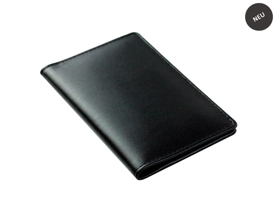 DELMON VARONE Visitenkartenetui XXL - Premium Boxcalf Leder Braun 7x10,5cm