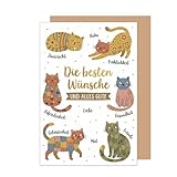 Edition Seidel Premium Glückwunschkarte zum Geburtstag mit Umschlag. Grußkarte Karte Geburtstagskarte für Mann Frau Kind Spruch Beste Wünsche Katze Tier (G3863 SW026)