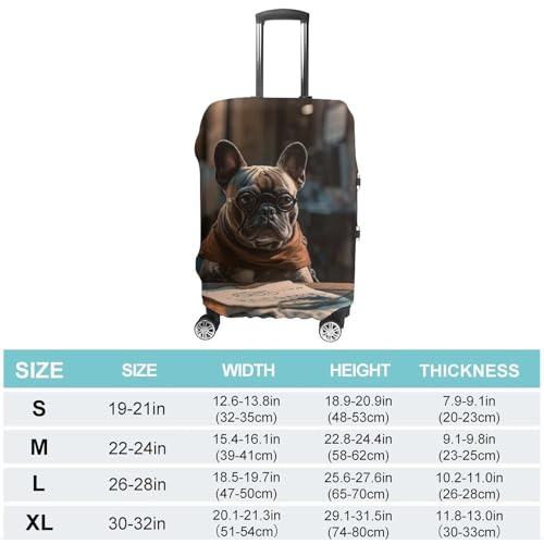 Luggage Cover Elastic Suitcase Cover Protector Washable Travel Baggage Covers Bulldog Eats Food at The Table Luggage Covers Carry On Luggage Protector Anti-scratch 19-32 Inch XL2