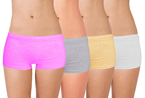 Image of Selfcare Women Soft Cotton Sinker Mid Waist Boyshorts Panties with Concealed Elastic Panel Pack of 3