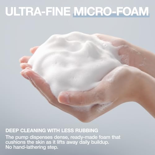 Image of 3-in-1 Micro Foam Face Wash, Hydrating Cleanser with Hyaluronic Acid, Makeup Remover Foam, Clean-Rinse Finish, 5.07 fl oz - For Women