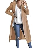 Auxo Women Trench Coat Long Sleeve Pea Coat Lapel Open Front Long Jacket Overcoat Outwear Cardigan...