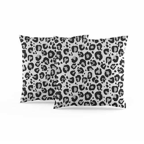 ggaimwf Housses de Coussin Animal Abstrait Gris imprimé léopard Housses de Coussin Chasse Taie d'oreiller décorative Coussins pour Enfants pour Salle de...