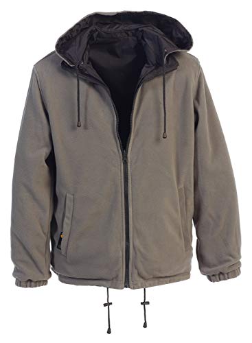 Gioberti Men's Reversible Rain Jacket with Polar Fleece Lining, Charcoal/Gray, S