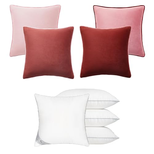 MONDAY MOOSE 16x16 inch Piping Decorative Throw Pillow Covers and