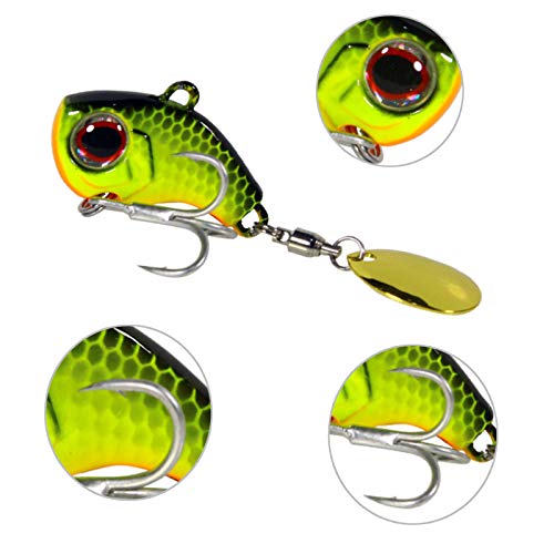 Foto von Angelköder Spinnfischen Fishing Jig Spinner Kunstköder Angelgerät Kunstköder Spinner Bait Set Jig Spinner für Barsch und Hecht Top Spinner Jig 6 Stück
