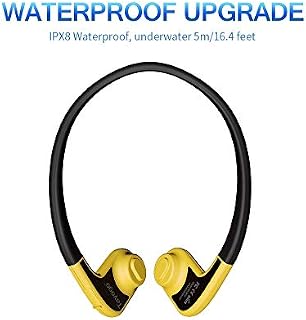 Tayogo 8GB Waterproof MP3 Player Bone Conduction Swimming Headphones Support FM with Shuffle