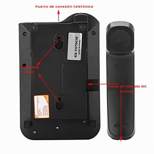 Yunir Teléfono Fijo con Cable, teléfono de Escritorio y teléfono con Cable montado en la Pared, Dual FSK/DTMF, para el hogar, el Hotel y la Oficina(Negro)