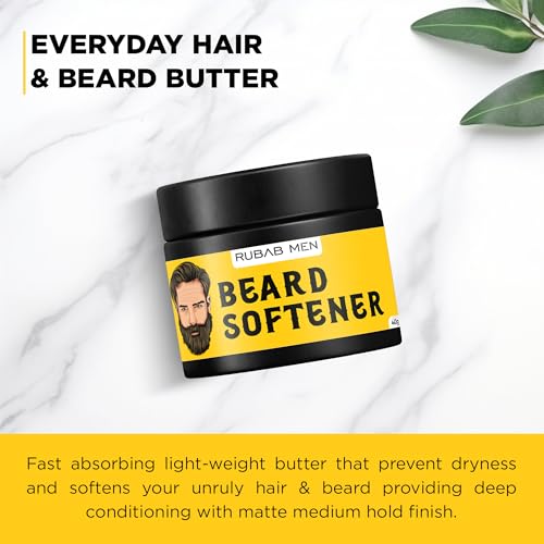 Image of RUBAB MEN Beard Softener, 40g | Shea Butter Infused Cream for Daily Style