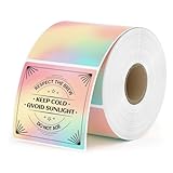MUNBYN 2x2 Thermal Sticker Labels, Rainbow Color Square Thermal Labels for Small Business, Logo Design, Baking, 500 Sheets/1 Roll