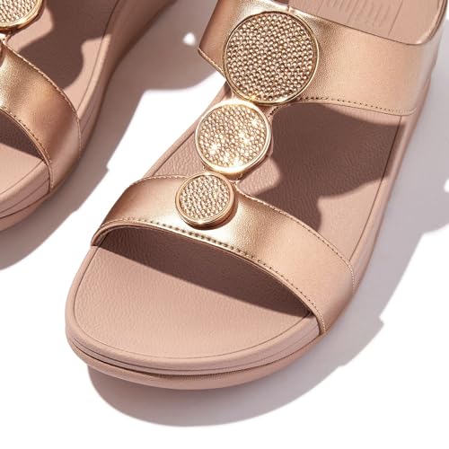 Image of FitFlop womens Halo Bead-circle Metallic H-bar Slides