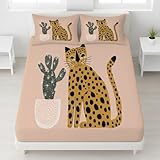 Spannbettlaken 180 x 200 cm Rosa Bettlaken 180 x 200 cm aus Premium Weiches with 30 cm Tiefe Tasche 3 Teiliges Bettwäsche Set with Pillowcases of 80 x 80 cm Niedlich Tiere Katze