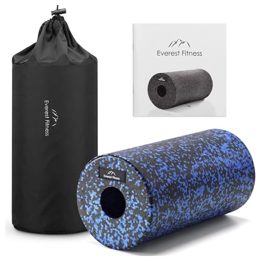 EVEREST FITNESS Foam Roller Liso - Rodillo Masaje Muscular 30 x 15 cm de Dureza Media con Bolsa de Transporte - Folleto con Ejercicios Incluido - Rulo Pilates Masajeador Espalda