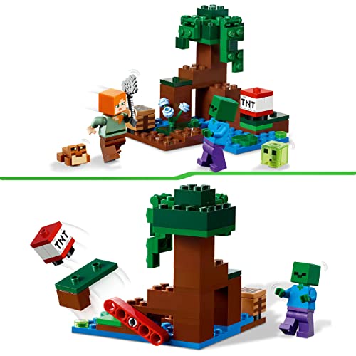 LEGO 21240 Minecraft Das Sumpfabenteuer Set, Spielzeug mit Figuren mit Alex- und Zombie-Figuren im Biom… – Bild 4