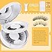 QUEWEL 2 Pair Magnetic Eyelashes Reusable Magnetic Eyelashes with Applicator No Glue Needed Eyelashes Natural Look Lash Clusters Kit Easy to Wear and Remove(E+H03)